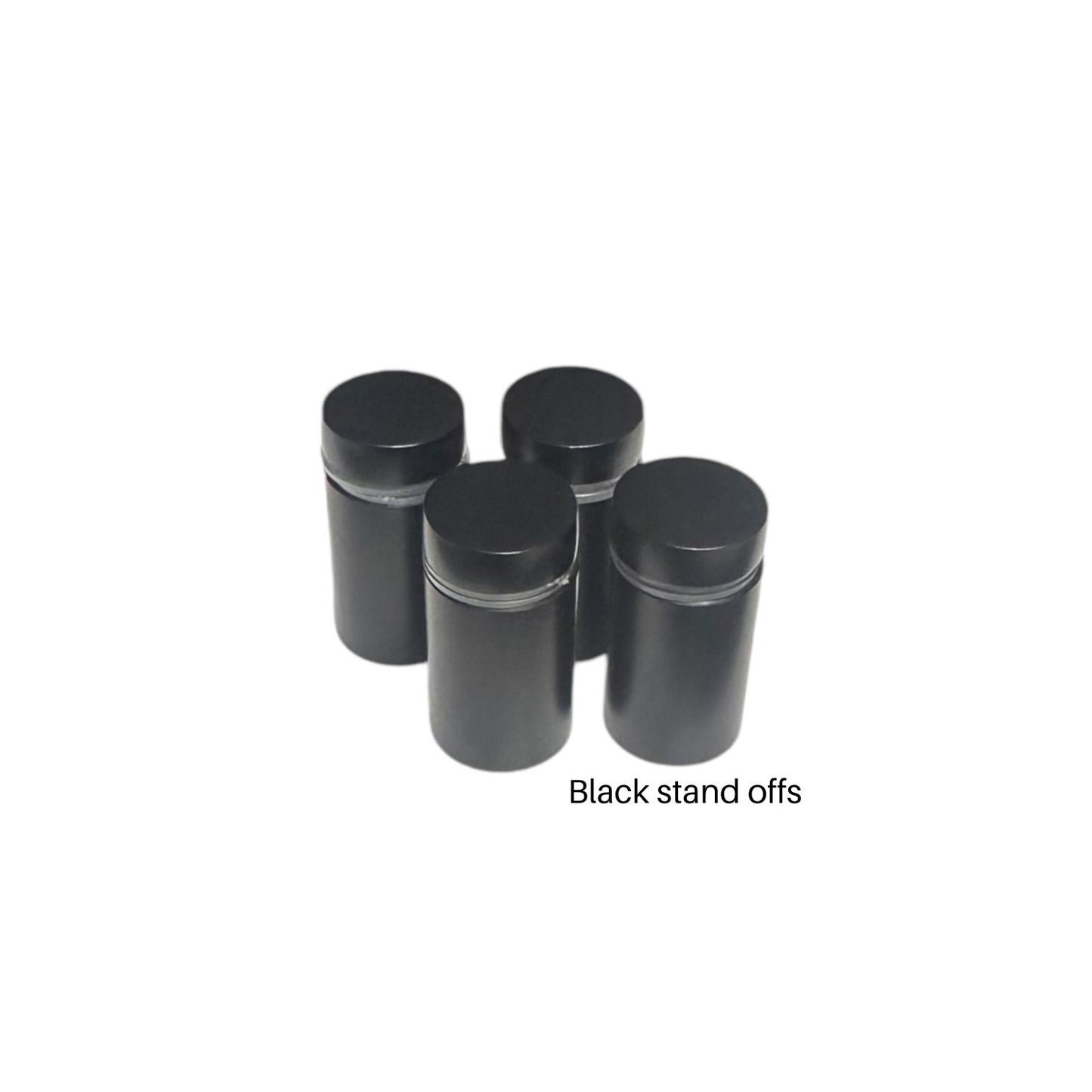 4 black powder coated standoffs