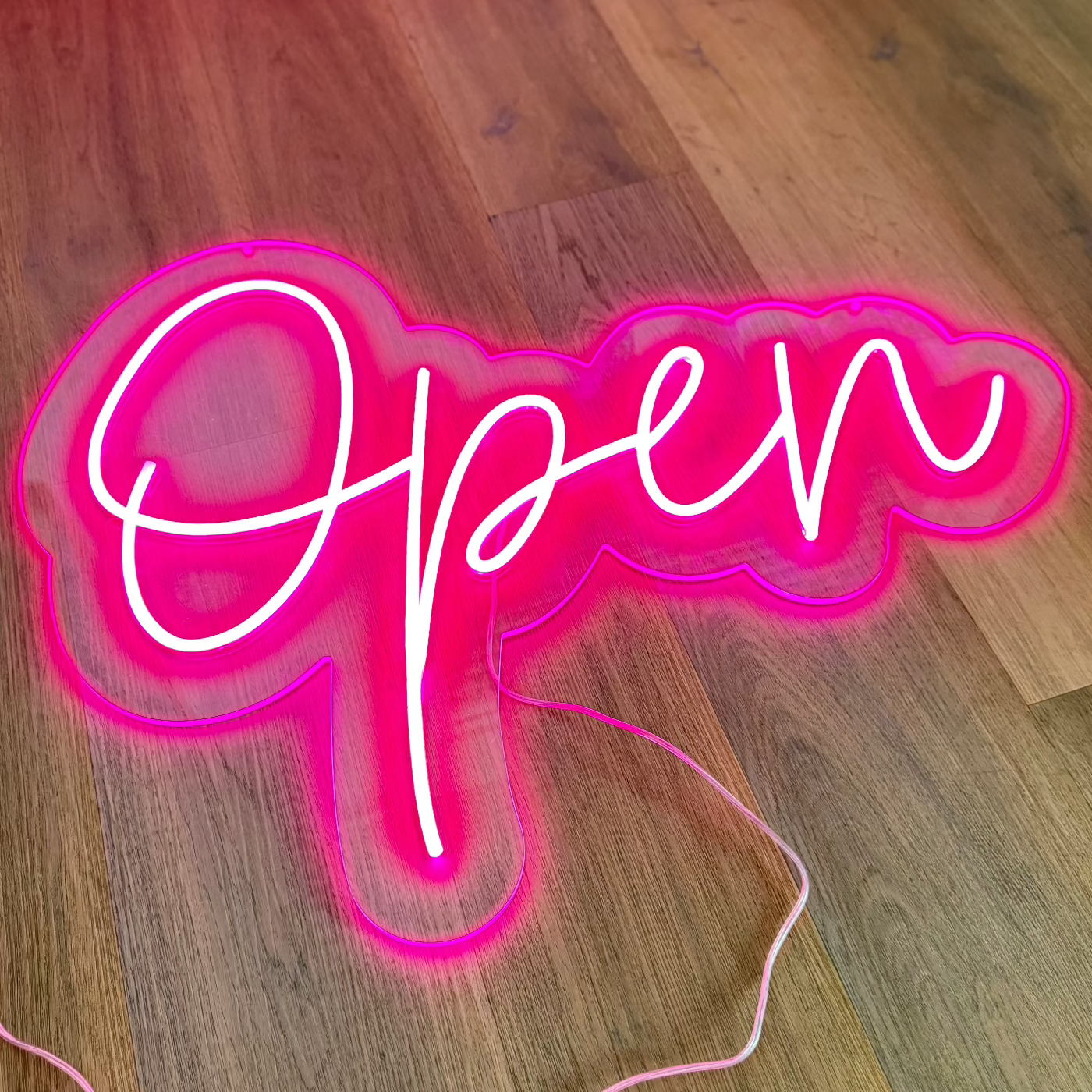 Open Neon Sign Large | Pink Neon Open Sign Sunshine Coast