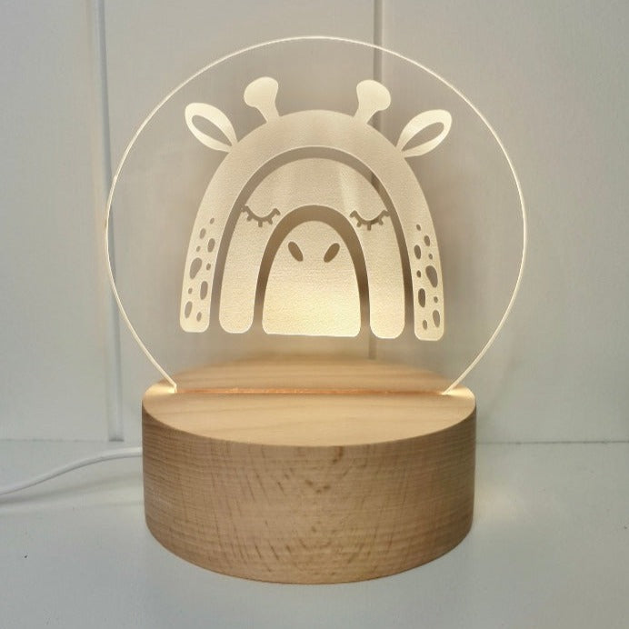 Kids Round Night Light - Giraffe