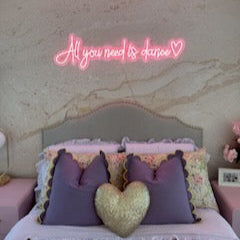 All You Need Is Dance– Pink Neon for Girls' Room