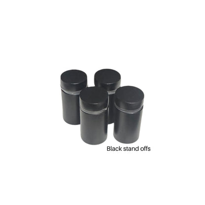 4 black powder coated standoffs