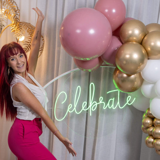 Celebrate Neon Sign for Parties Australia | The Neon Lady 