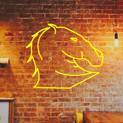 Bronco Head Man Cave - LED Neon Sign