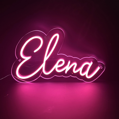 Elena hot pink personalised neon sign 