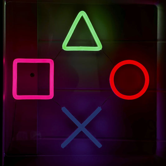 playstation controll buttons neon light