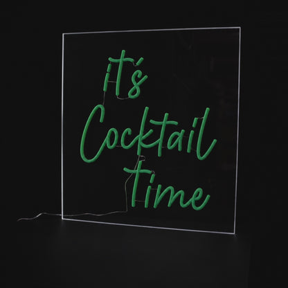 It's Cocktail Time - LED Neon Signs switching on
