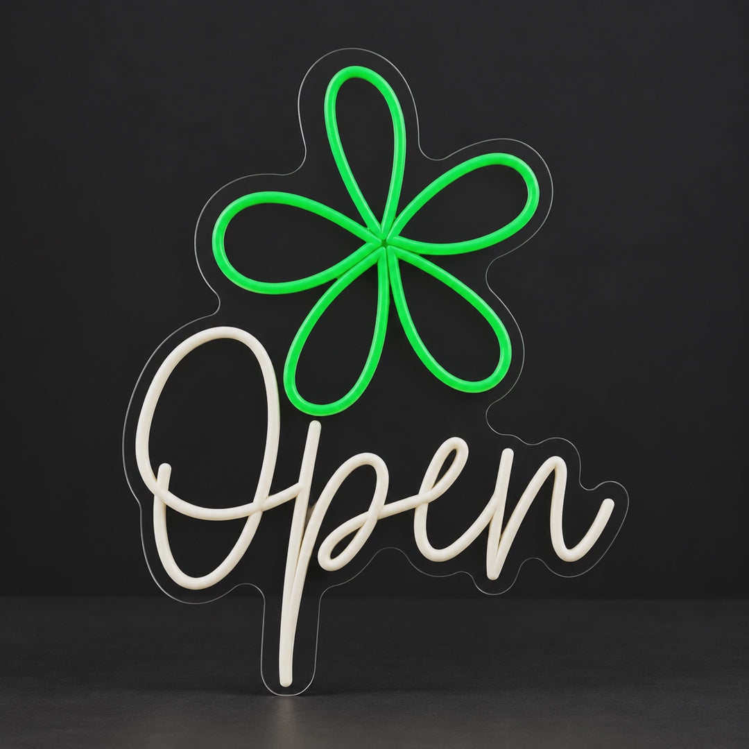 Florist Open Neon Sign switching on