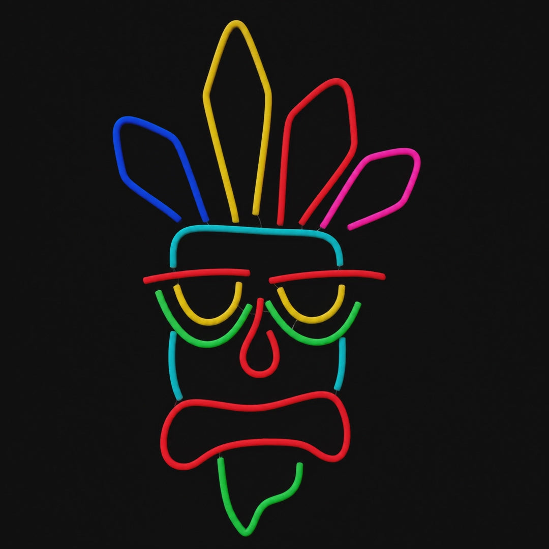 AKA AKA Mask - Crash Bandicoot Inspired Neon switching on