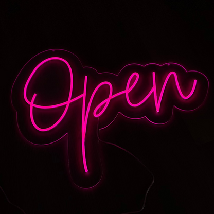 Open Neon Sign Large | Pink Neon Open Sign Sunshine Coast