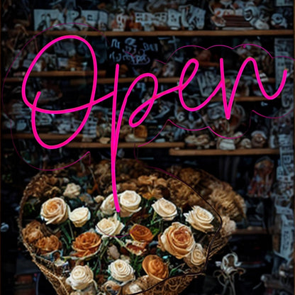 Pre-made Open Neon Sign Large | Pink Neon Open Sign Sunshine Coast
