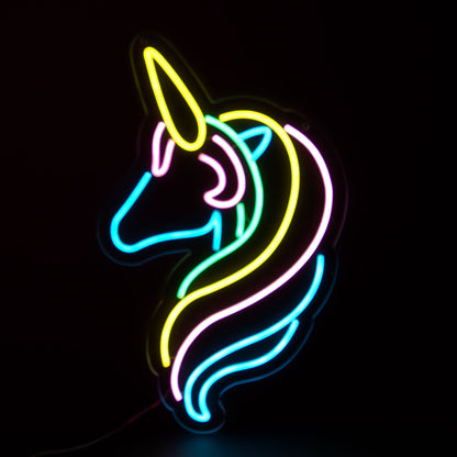 blue, yellow and pink neon wall light 